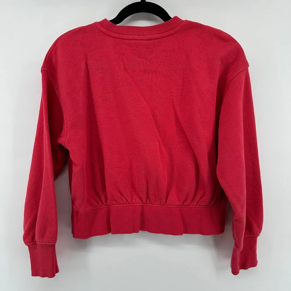 Old Navy Girls Red Cherry On Top Graphic Fleece Sweatshirt Size L 10-12